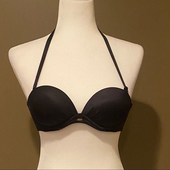 Victoria’s Secret Black Bikini Top Sz 32A Top Only Woman’s - Picture 4 of 11